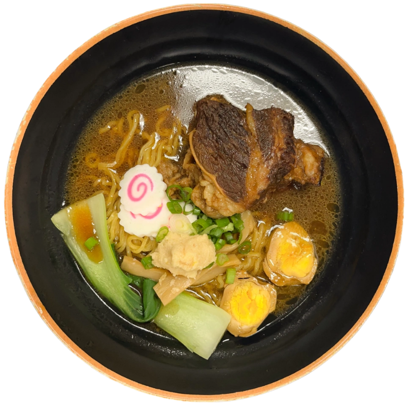 Rich soy broth ramen with slow-braised beef short rib at Zen Ramen, a Japanese Restaurant in Madison