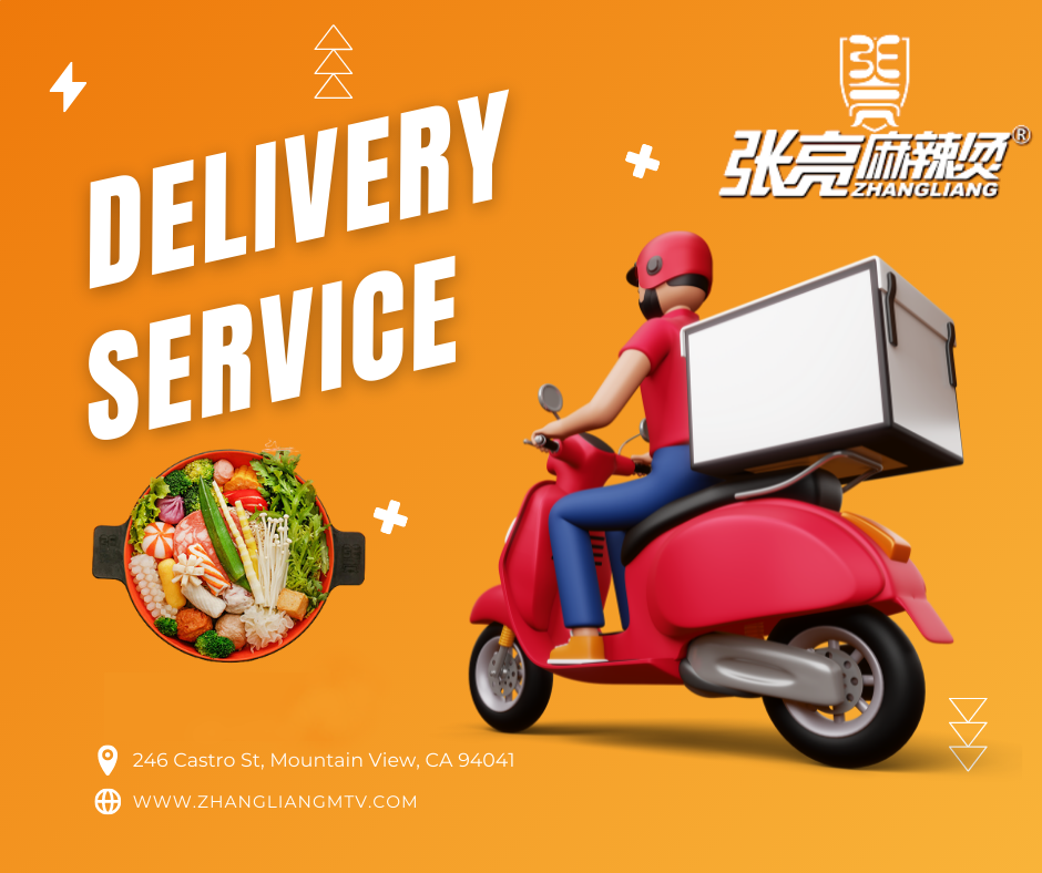 Fresh mala ingredients & cooked bowls at Zhangliang Malatang: veggies, meats, hot broth, served on a wooden table