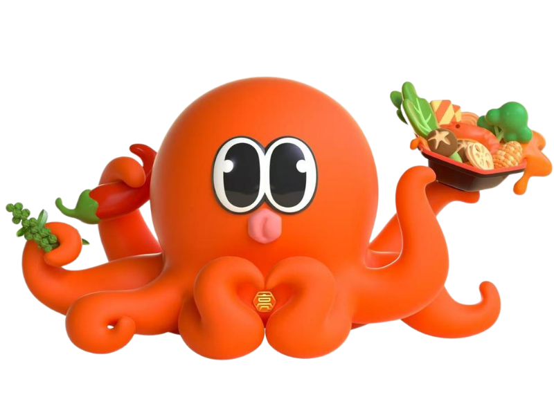 Octopus mascot with hotpot at Zhangliang Malatang Spicy Hotpot, a Hot Pot Restaurant in National City