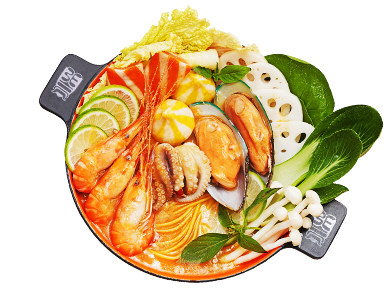 Seafood hotpot with mussels & shrimp at Zhangliang Malatang Spicy Hotpot, a Hot Pot Restaurant in National City