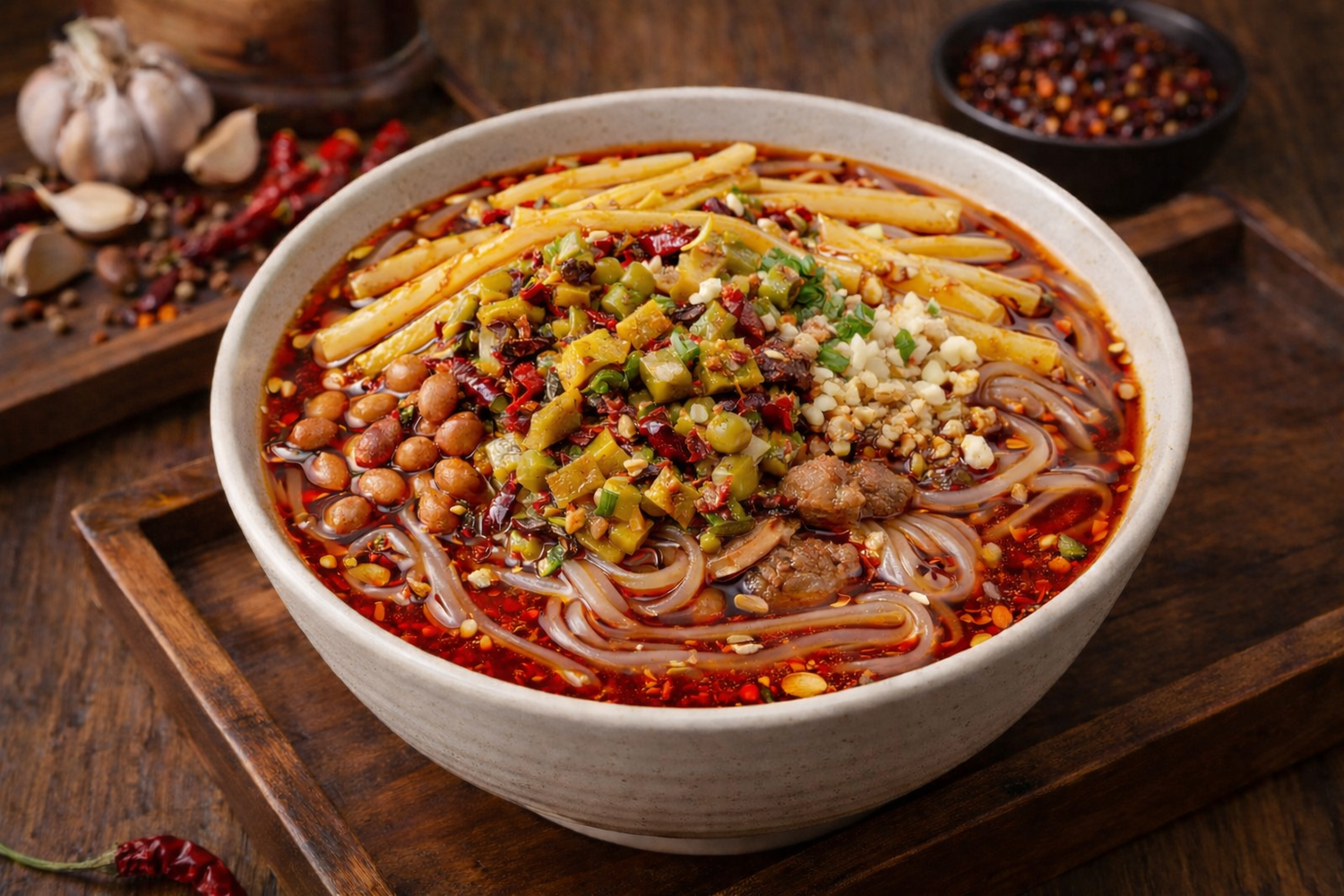 Hot and Sour Rice Noodles at Zoe’s Noodles, Chinese Restaurant in San Gabriel