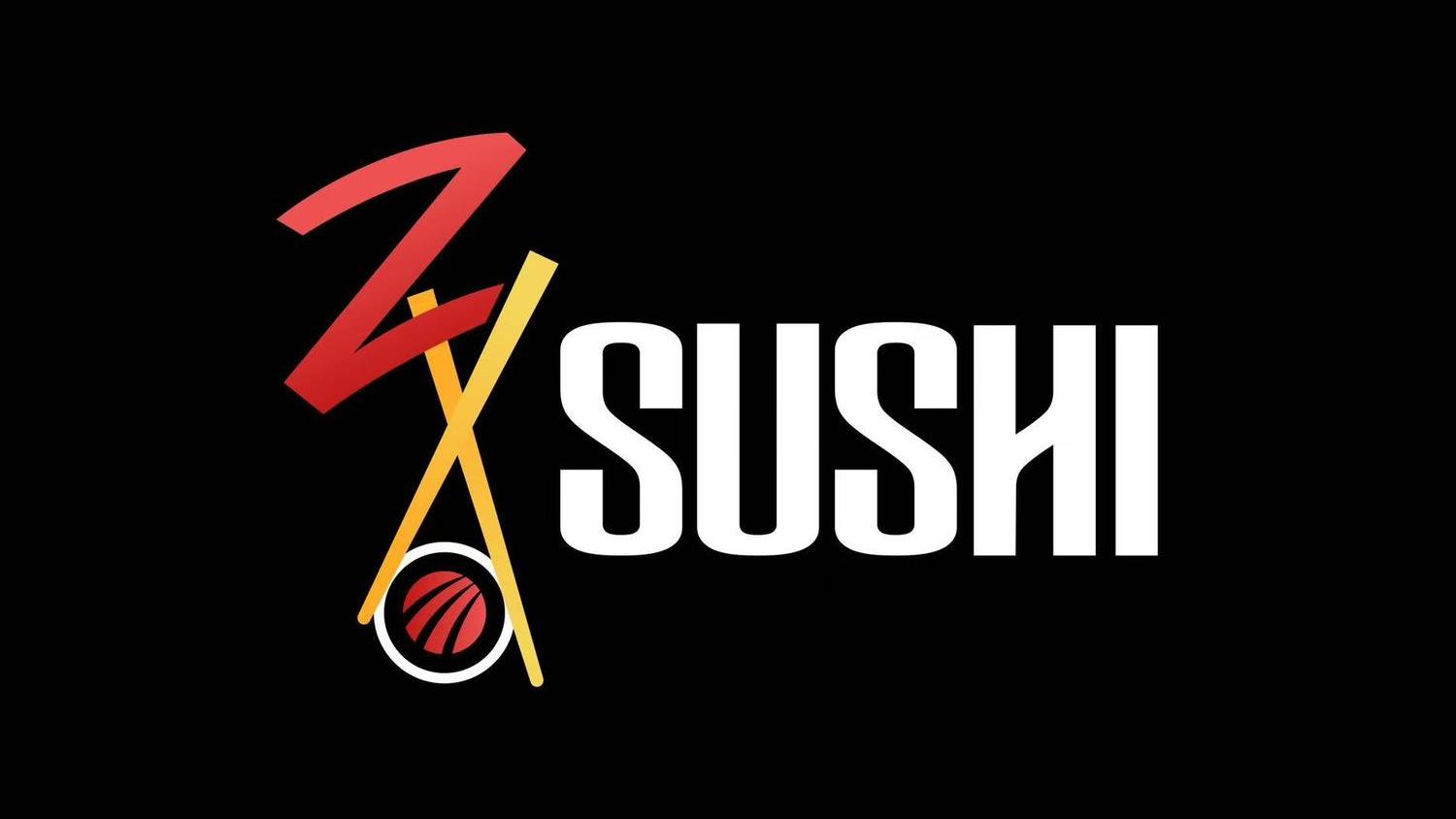 Restaurant logo featuring the name "ZX Sushi" combined with chopsticks as the emblem.